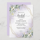 ユーカリグリーン幾何学模様のウェディングランチ 招待状 (正面/裏面)