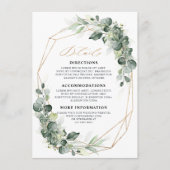 ユーカリグリーン幾何学模様のウェディング詳細 エンクロージャーカード (正面)