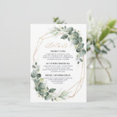 ユーカリグリーン幾何学模様のウェディング詳細 エンクロージャーカード (スタンド正面)