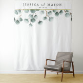 ユーカリグリーン背景写真ブース タペストリー (インサイチュ)