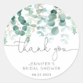 ユーカリグリーン おしゃれなブライダル サンクス ラウンドシール (正面)