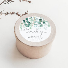 ユーカリグリーン おしゃれなブライダル サンクス ラウンドシール