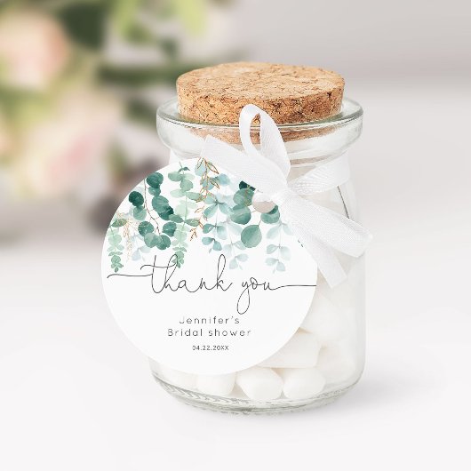 ユーカリグリーン おしゃれな ブライダル サンクス フェイバータグ