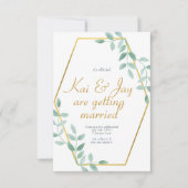 ユーカリグリーン ウェディング 招待状 エレガント (正面)