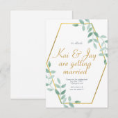 ユーカリグリーン ウェディング 招待状 エレガント (正面/裏面)