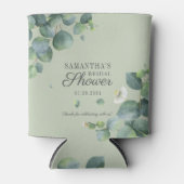 ユーカリグリーン ウォーターカラー ブライダルシャワー 缶クーラー (正面)