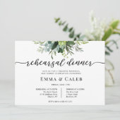 ユーカリグリーン カリグラフィー リハーサルディナー 招待状 (スタンド正面)