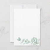 ユーカリグリーン シェアードカリグラフィー ボタニカル ブライダルシャワー 招待状 (裏面)