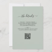 ユーカリグリーン シェイジ QRコード 結婚式 披露宴 招待状 (裏面)