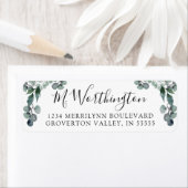 ユーカリグリーン シェード スクリプト 返信住所 ラベル (インサイチュ)