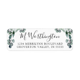 ユーカリグリーン シェード スクリプト 返信住所 ラベル