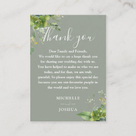 ユーカリグリーン シンプル おしゃれ ウェディング サンクスカード プレイスカード