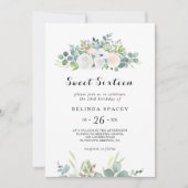 ユーカリグリーン スイート16 誕生日パーティー 招待状 (正面)