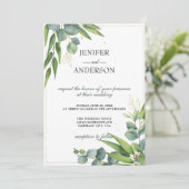 ユーカリグリーン テーマのウェディング 招待状 (スタンド正面)