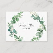 ユーカリグリーン ハニームーンまたは家庭基金 エンクロージャーカード (裏面)