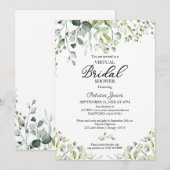 ユーカリグリーン バーチャル ブライダルシャワー 招待状 (正面/裏面)