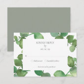 ユーカリグリーン フローラル RSVP (正面/裏面)
