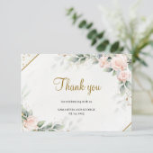 ユーカリグリーン ブッシュ フローラル ゴールド サンクス エンクロージャーカード (スタンド正面)