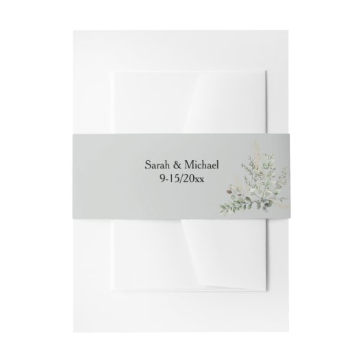 ユーカリグリーン ベリーバンド 招待状ベリーバンド (正面例)