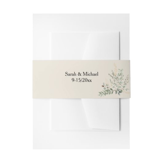 ユーカリグリーン ベリーバンド 招待状ベリーバンド (正面例)