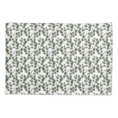 ユーカリグリーン ボタニカルグリーン ホワイト トレンディー 枕カバー (裏面-左)