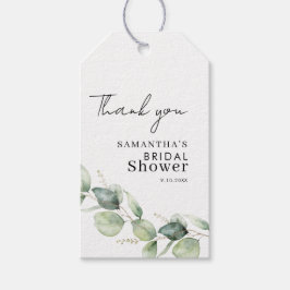 ユーカリグリーン ボタニカル ブライダルシャワー ギフトタグ