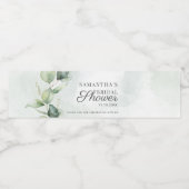 ユーカリグリーン ボタニカル ブライダルシャワー ペットボトルラベル (シングルラベル)