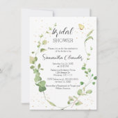 ユーカリグリーン ボヘミアンスタイルのウェディングシャワー 招待状 (正面)