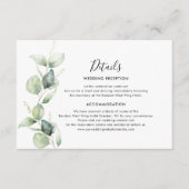 ユーカリグリーン ミニマル ウェディング エンクロージャーカード (正面)