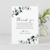 ユーカリグリーン モダンカリグラフィー ウェディング サンキューカード (スタンド正面)