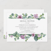 ユーカリグリーン モダン ブライダルシャワー 招待状 (正面/裏面)