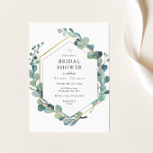 ユーカリグリーン 愛が咲く ブライダルシャワー 招待状