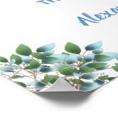 ユーカリグリーン 装飾 席を選んで サイドを選ばない ウェディング ポスター (角)