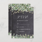 ユーカリグリーン RSVP カード | ラスティック ボタニカル (正面/裏面)