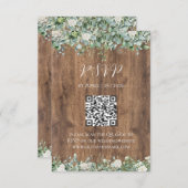 ユーカリグリーン RSVP カード | ラスティック ボタニカル (正面/裏面)