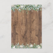 ユーカリグリーン RSVP カード | ラスティック ボタニカル (裏面)