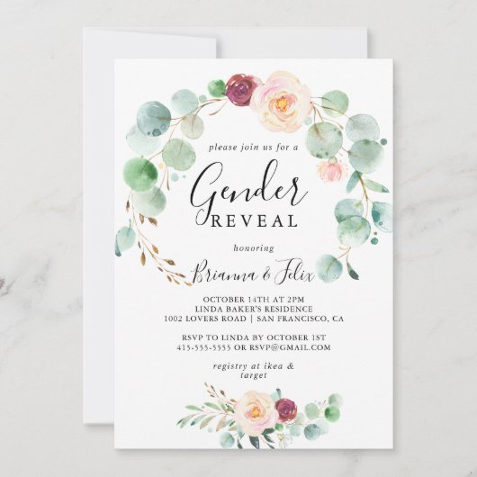 ユーカリコンテンポラリーフローラ性発現パーティー 招待状 (正面)