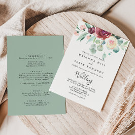 ユーカリコンテンポラリープトゥスフロント&バック結婚ズ 招待状