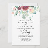 ユーカリコンテンポラリープトゥスフロント&バック結婚ズ 招待状 (正面)