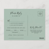 ユーカリコンテンポラリープメニュー選択RSVPポストカード ポストカード (裏面)