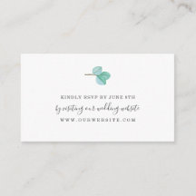 ユーカリシンプルカリ緑の結婚式RSVPオンライン