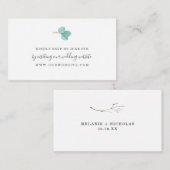 ユーカリシンプルカリ緑の結婚式RSVPオンライン エンクロージャーカード (正面/裏面)