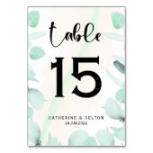 ユーカリシンプルグリーンリーモダンと テーブルナンバー (裏面)