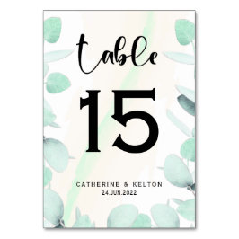 ユーカリシンプルグリーンリーモダンと テーブルナンバー