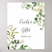 ユーカリシンプルフローラカードとギフトサイン ポスター (正面)