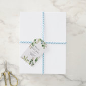 ユーカリシンプルブラウンフローラブライダルシャワー ギフトタグ (より糸付き)