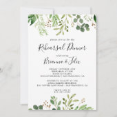 ユーカリシンプルブラウンフローラリハーサルディナー 招待状 (正面)