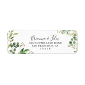 ユーカリシンプルブラウンフローラ差出人住所 ラベル (正面)