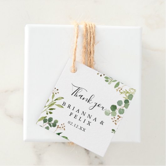 ユーカリシンプルブラウンフローラ結婚ズ フェイバータグ (インサイチュ)