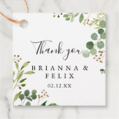 ユーカリシンプルブラウンフローラ結婚ズ フェイバータグ (正面)